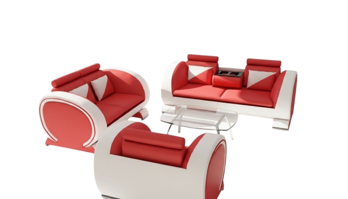 Leather sofa set with USB, upholstered leather, suite, couches, sofas 3+2+1.