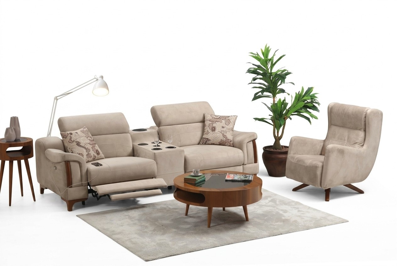 Modern Sofa Set New Furniture Living Room Designer Upholstered Fabric