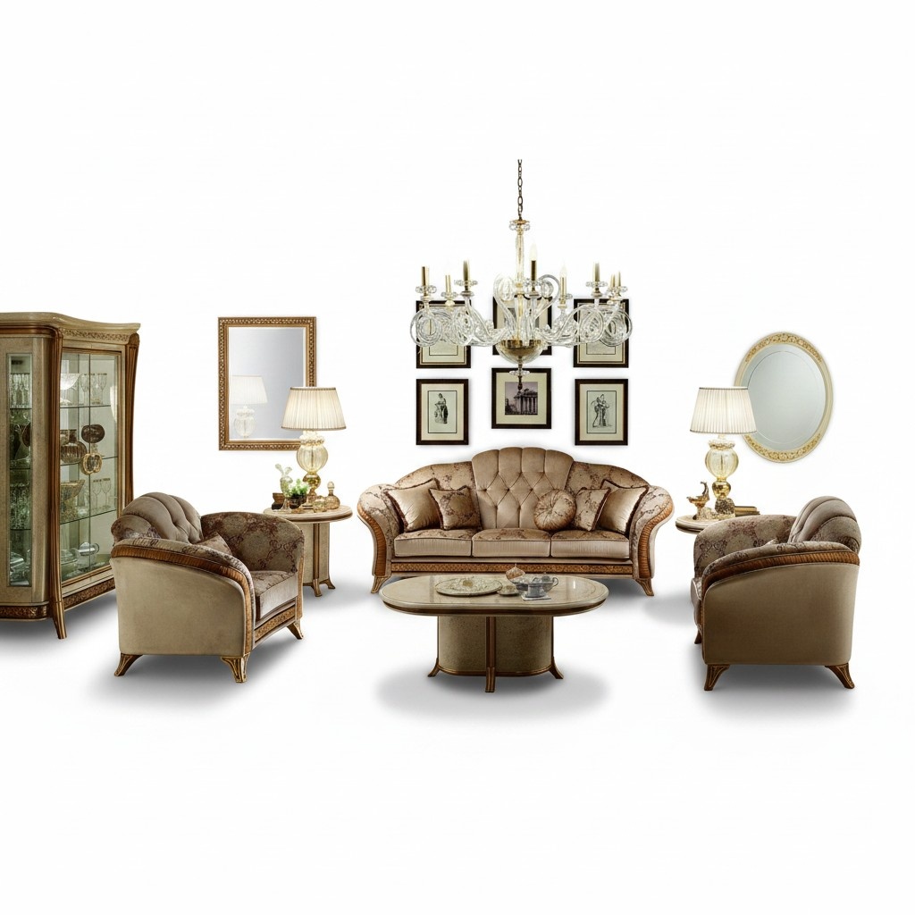 Luxury living room set of 3+2 seater chesterfield sofas Italian furniture arredoclassic