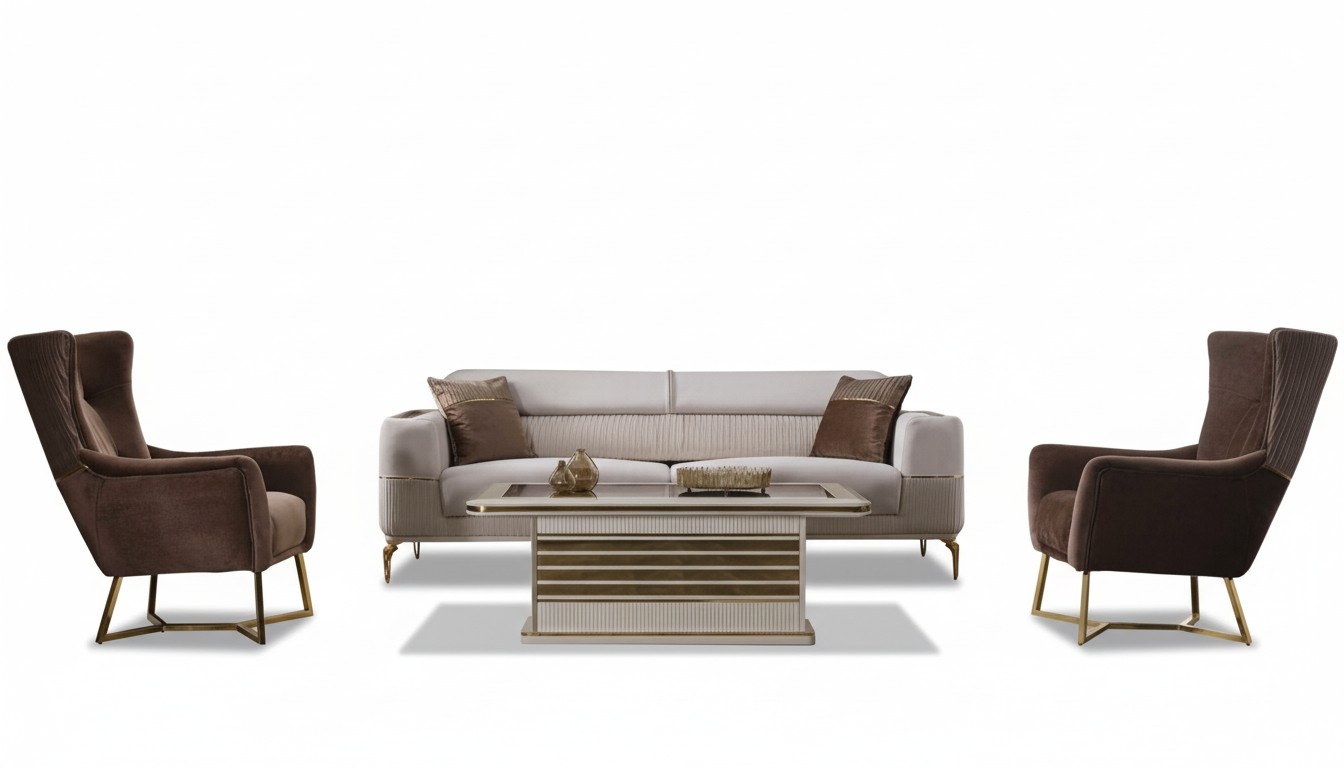 Sofa set couch upholstery living room furniture furniture table 4-piece.