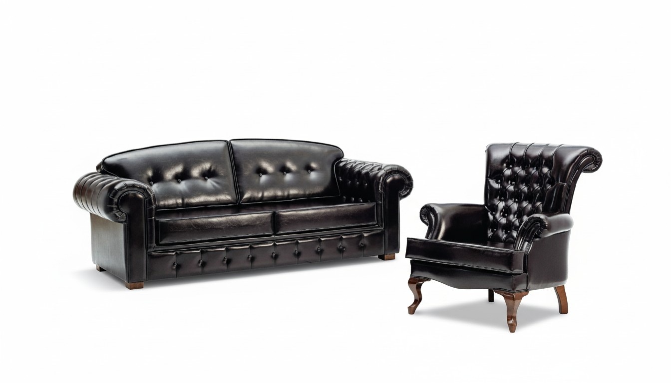 Luxury sofa set 2-seater and 1-seater modern design 2-piece set.