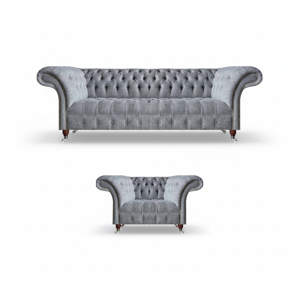Sofa set sofa three-seater couch living room armchair Chesterfield modern design