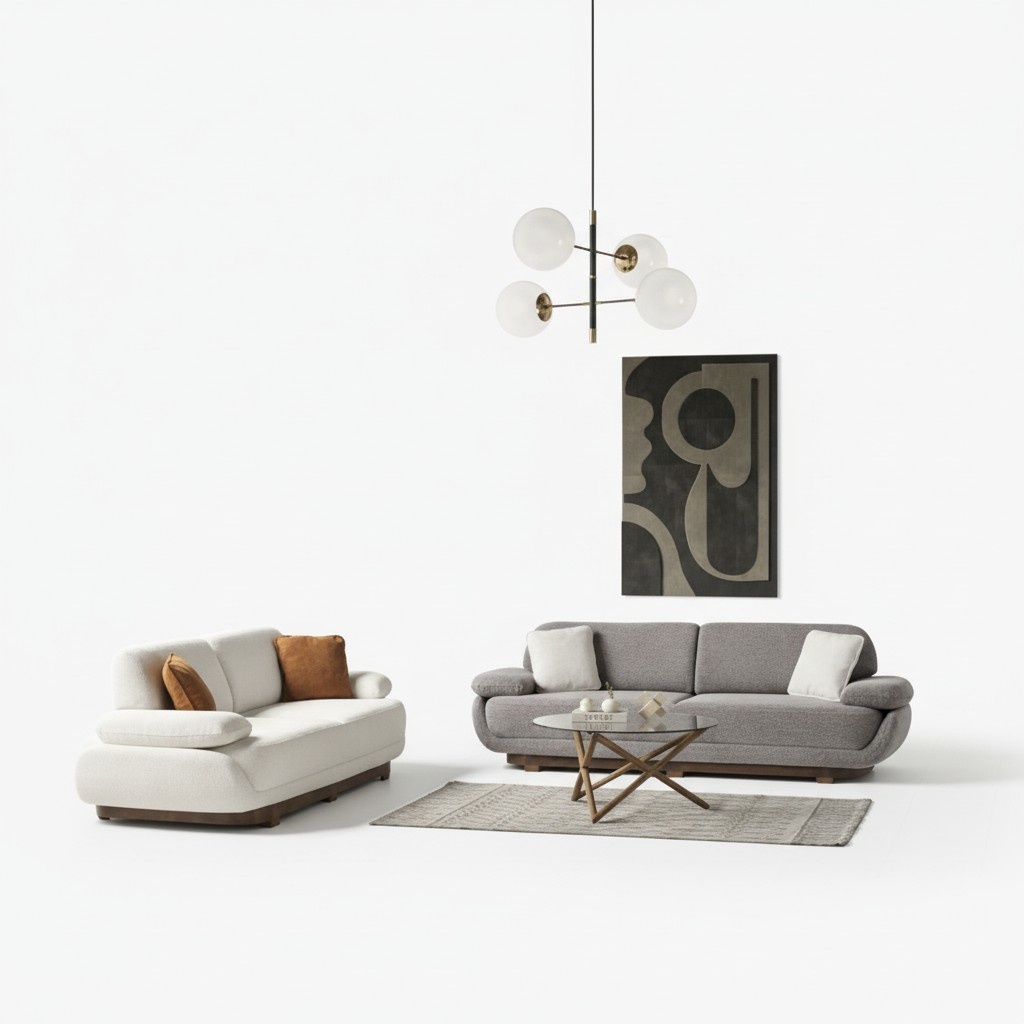 Sofa set upholstered furniture living room designer 3+3 couch sofas