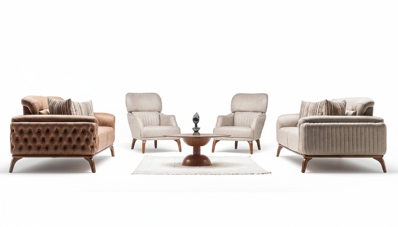 Sofa Set Living Room Set Upholstered Group Couch Sofa Set 3+3+1+1