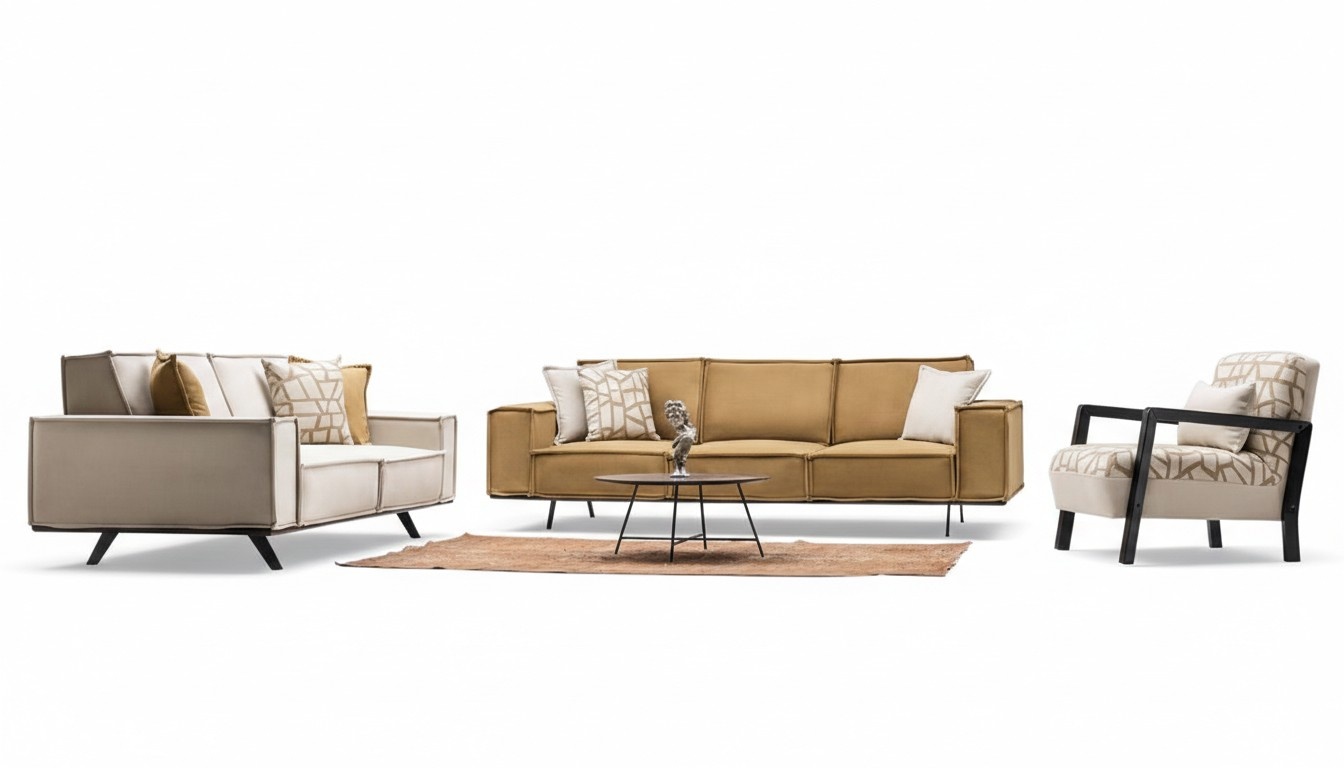 Sofa Set Living Room Set Suite Upholstered Group Couch Sofa Set 4+3+1