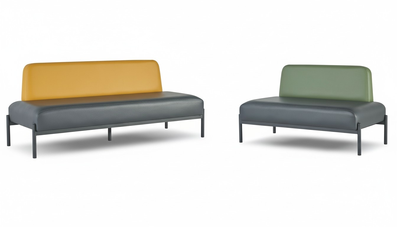 Black Green Yellow Sofa Sets 3-Seater 2-Seater Art Deco Leather Sofas