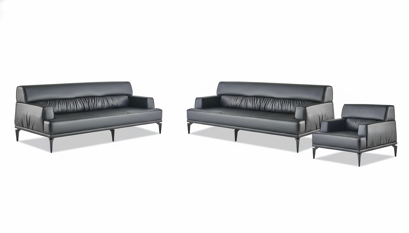 Sofa sets Leather 3-seater Armchair Black Modern leather sofas