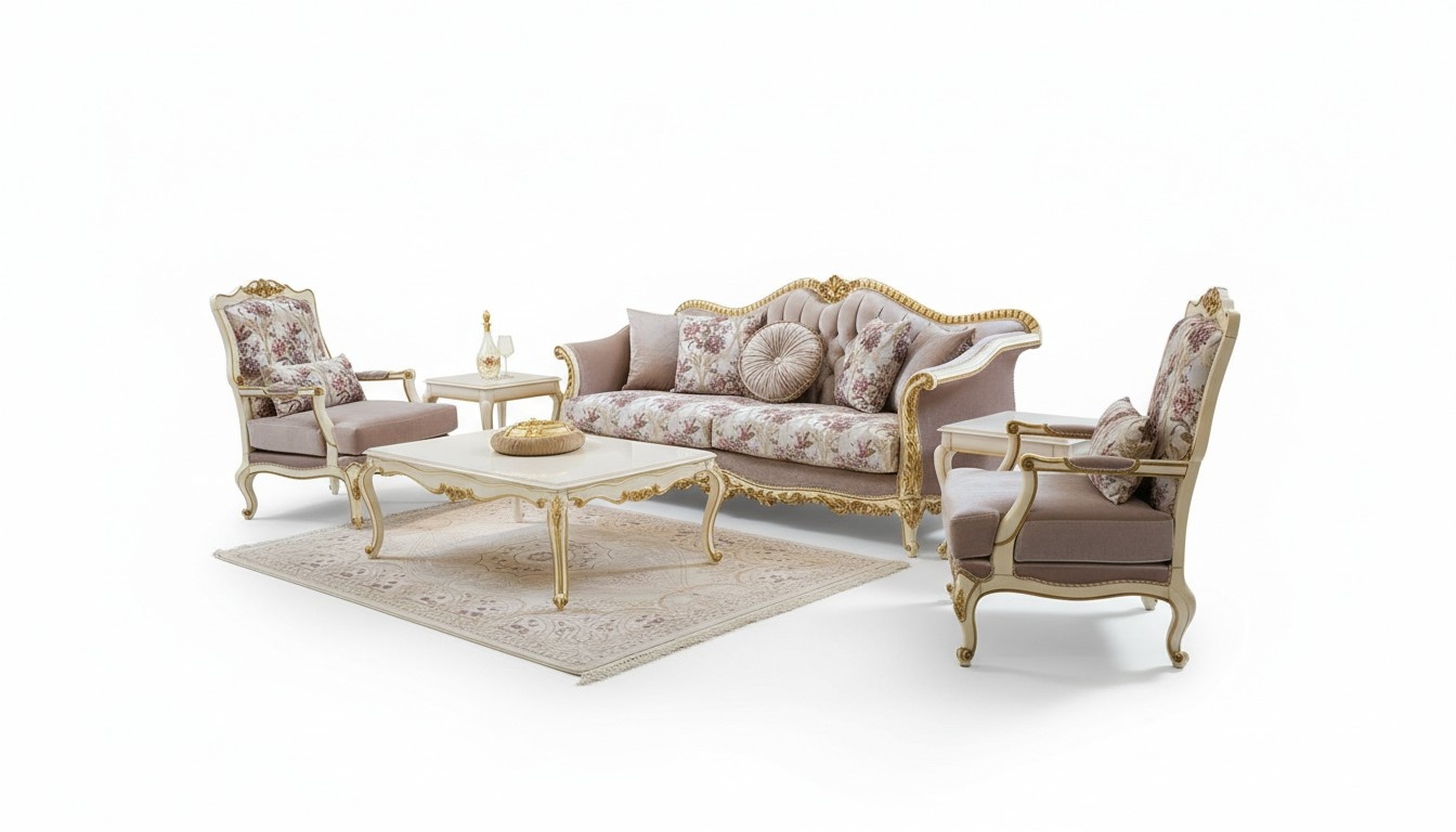 Sofa Set Sofa Seater Coffee Table Armchair Sofas Set Fabric Luxury Seat 5pcs.