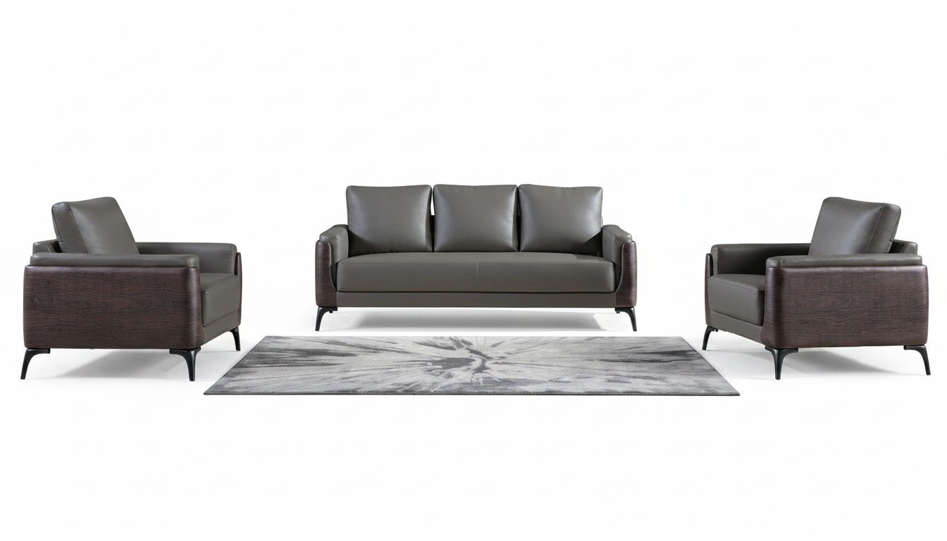 Sofa set 3+1+1 seater set design sofas upholstered couches leather relax modern