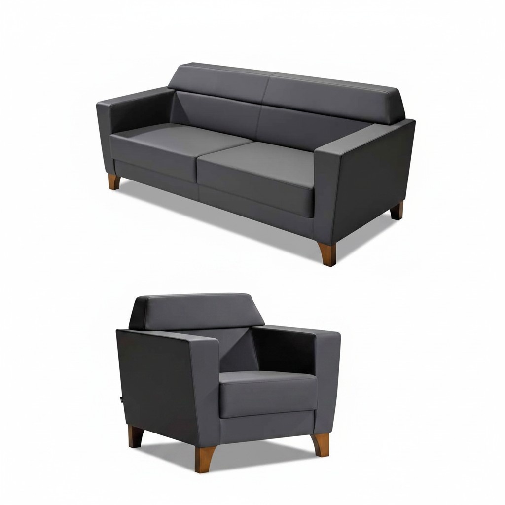 Sofa set 3+1 Leather sofa couch living area set office furniture