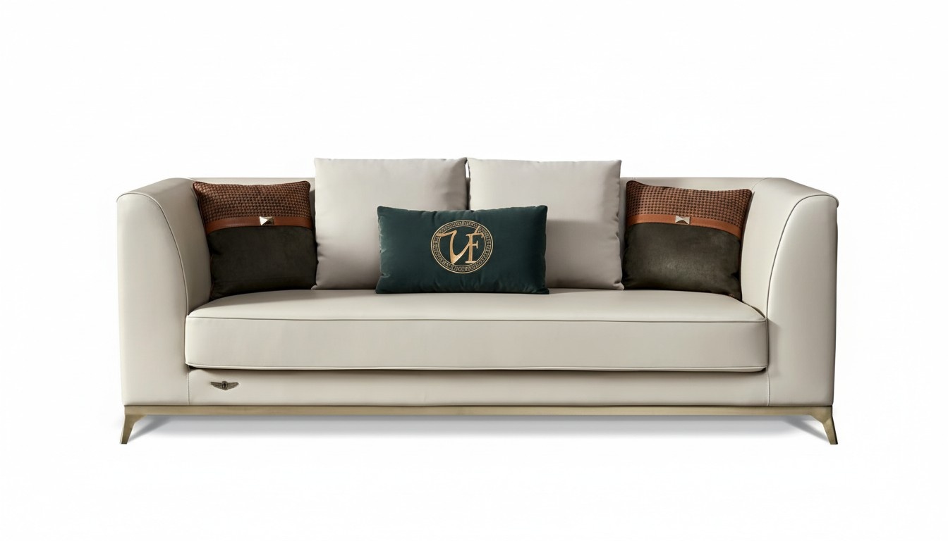 Modern style made of real wooden living room set 3+1 seater sofas