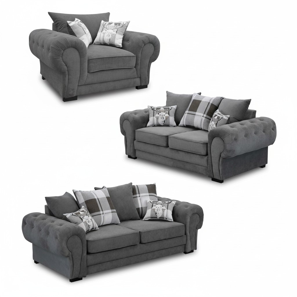 Sofa set 3+2+1 Chesterfield furniture living room textile in Italian style