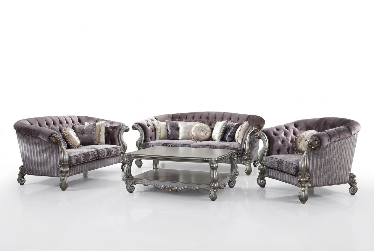Sofa set 3+2+1 seater living landscape sofa couch upholstery set baroque new