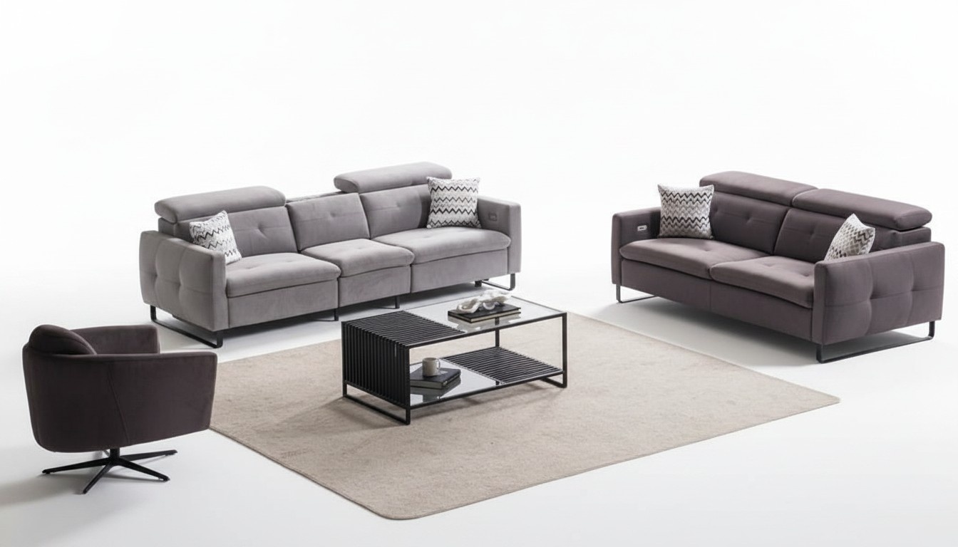 3+2+1 Seat Sofa Set Modern Style Living Room Couch Armchair Relax New