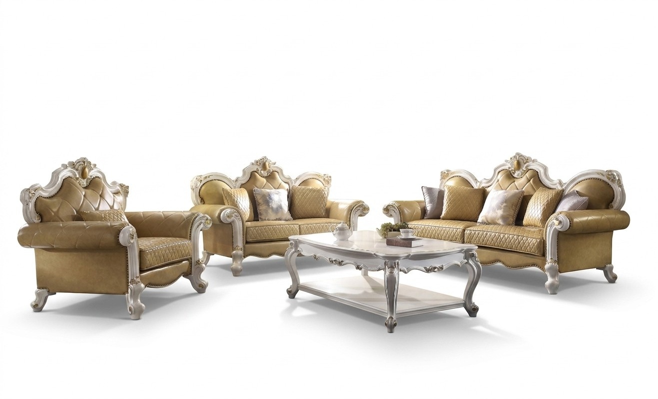 Sofa Set 3+2 Seater Classic Living Landscape Leather Sofas Couches Upholstery