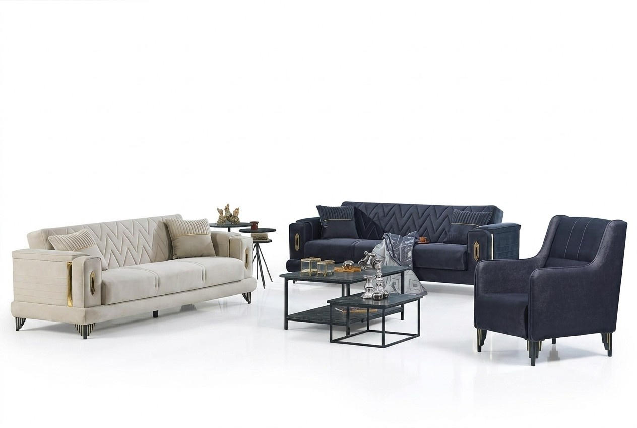 Sofa set 3+3+1 seat living room complete luxury sofas set upholstered furniture