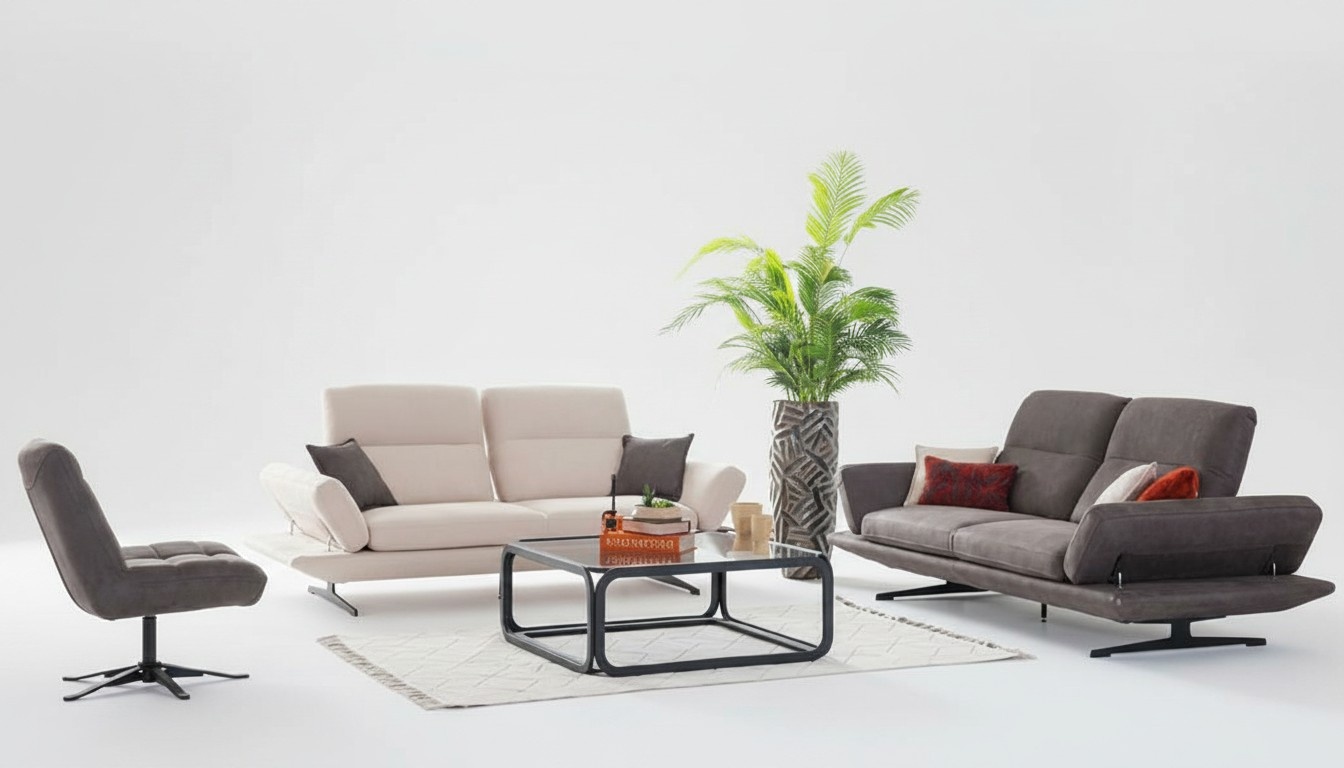 Sofa set 3+3+1 seating living landscape sofa couch upholstery set fabric sofas