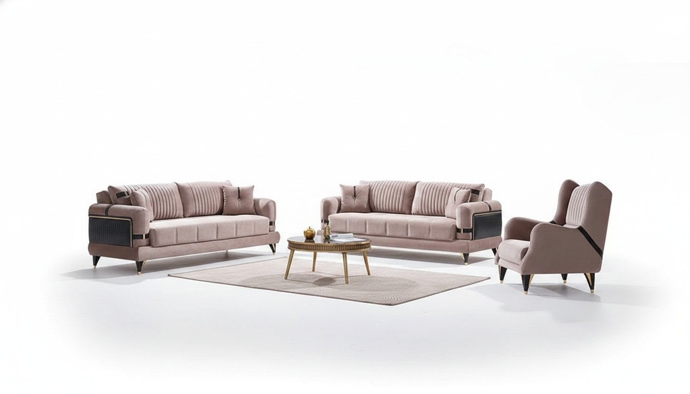 Sofa set 3+3+1 seat modern complete set upholstery luxury couch set