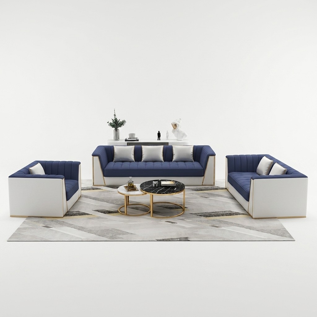 Sofa set 3 2 1 seater set design sofas upholstery couches textile relax modern