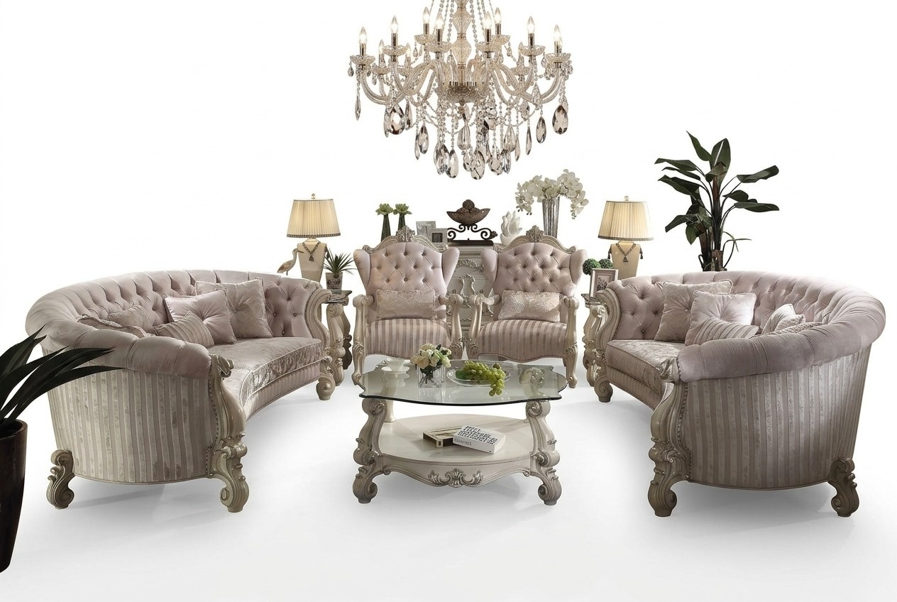 Sofa Set 4+1 Seat Classic Living Landscape Sofas Cushions Sofa Wood