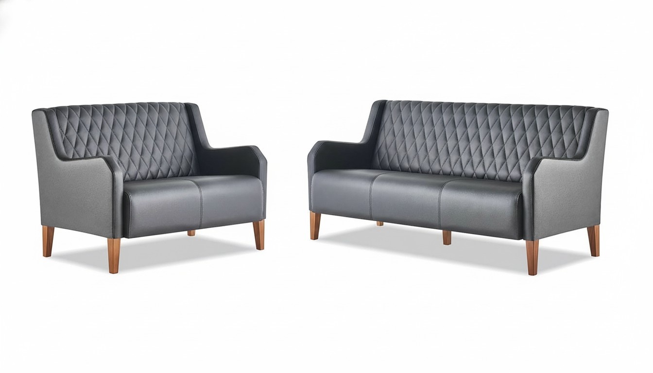 Black Modern Sofa Set 3-Seater 2-Seater Complete Sofas Furniture Set