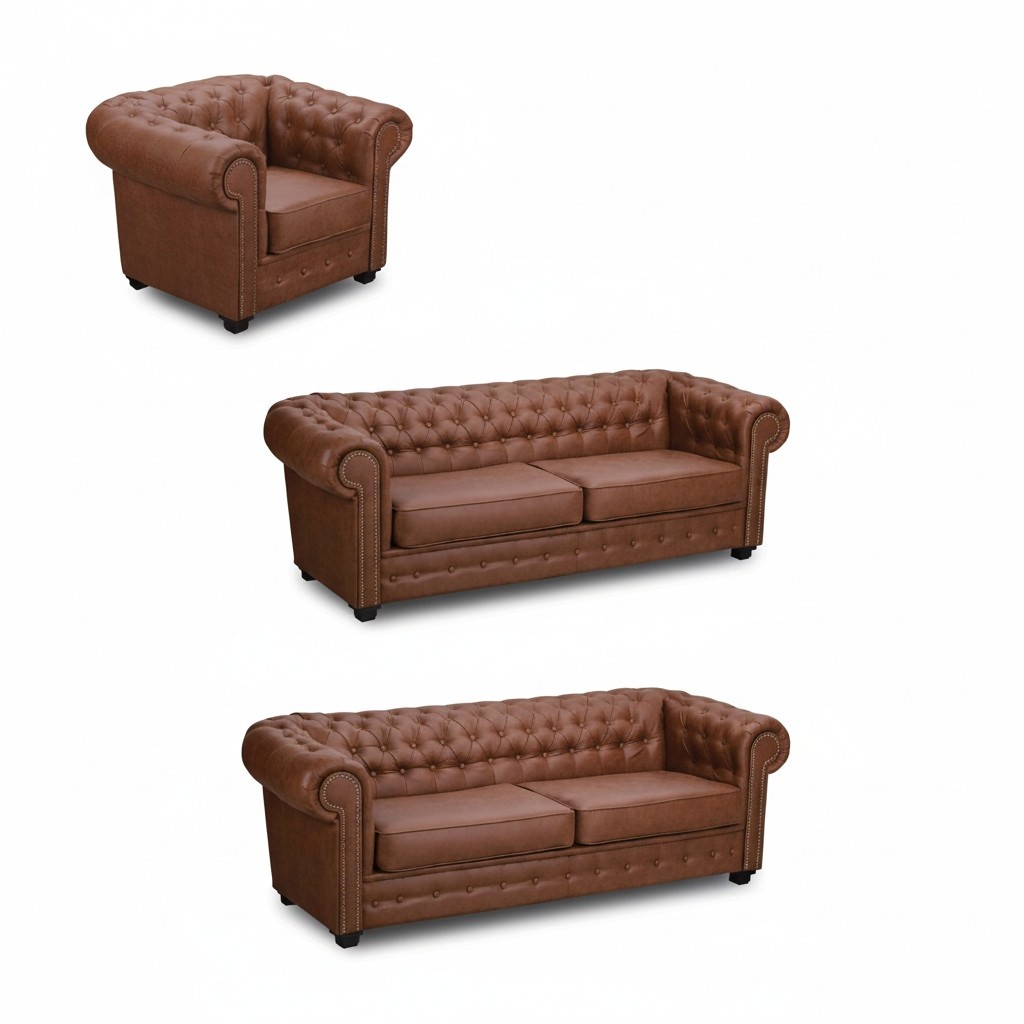 Sofa set Chesterfield 3+2+1 living room furniture couch set fabric textile