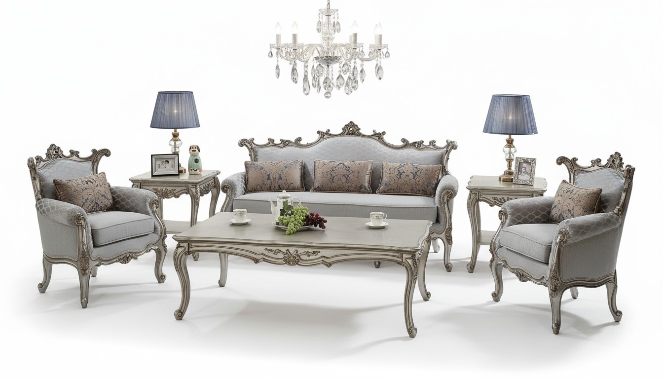 Sofa Set Classic 321 Seat Sofa Upholstery Group Living Landscape Couch Baroque
