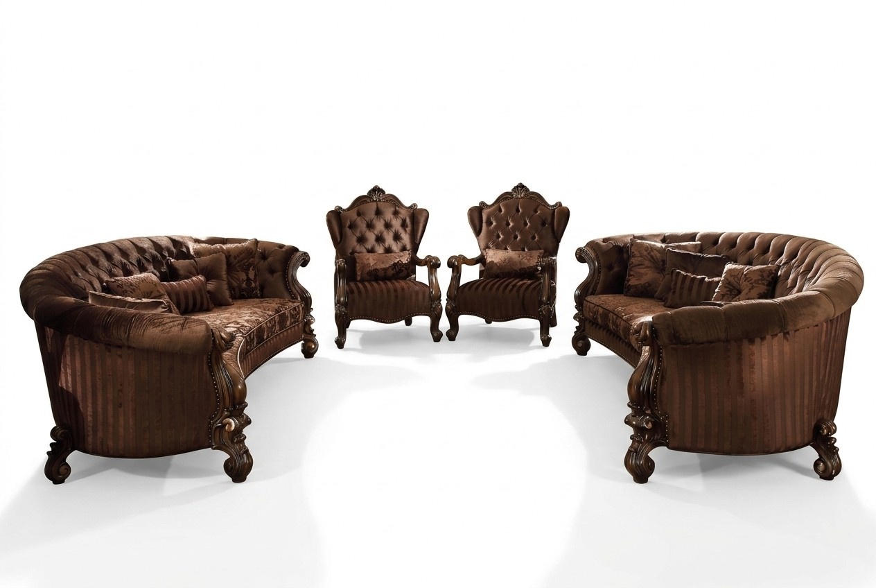 Sofa Set Couch Sofa Upholstery Classic Living Room Group Set 4pcs.