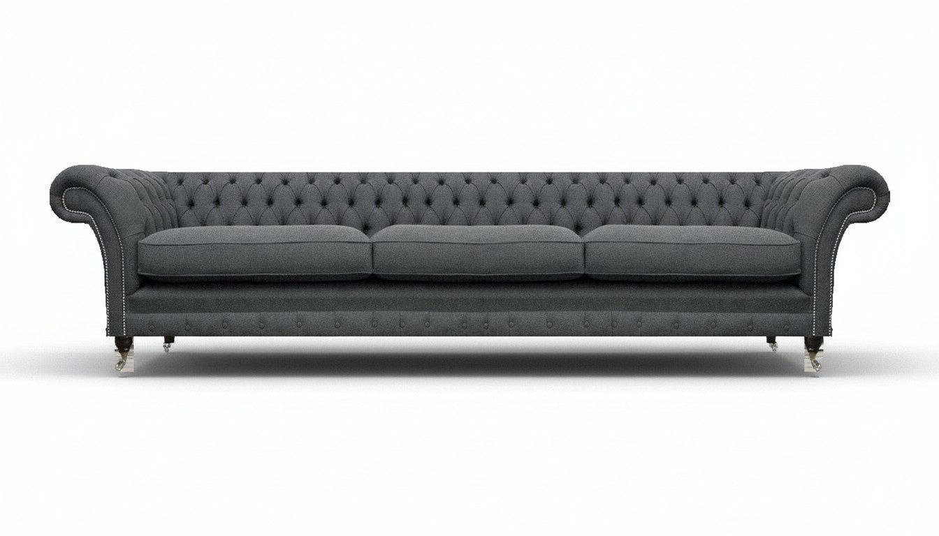 Sofa three-seater couch upholstered furniture living room textile furniture Chesterfield