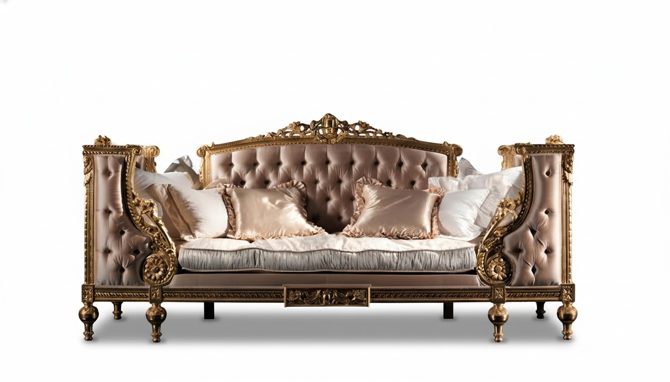 Sofa three-seater couch upholstery furniture Chesterfield baroque rococo antique style new
