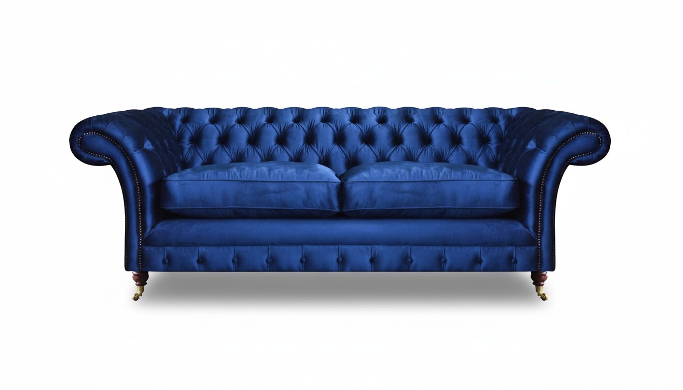 Blue two-seater sofa furniture luxury furnishings seating furniture Chesterfield