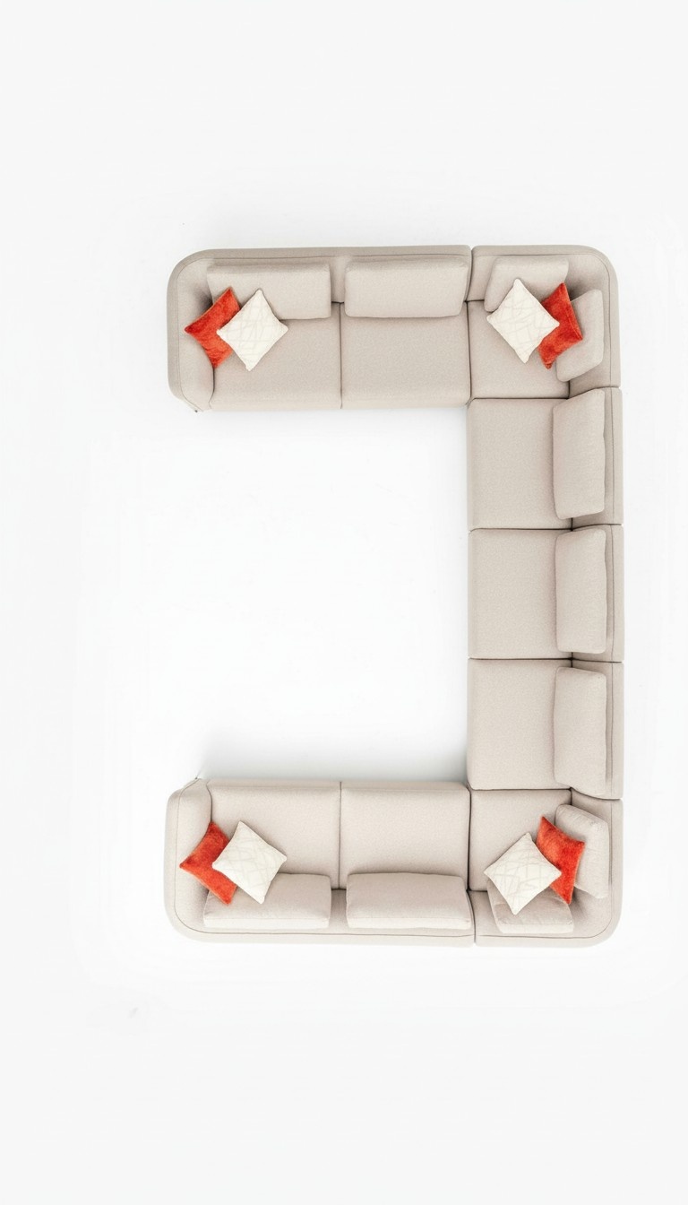 Sofa U Shape Living Room Corner Sofa Beige Upholstered Sofa Design Modern