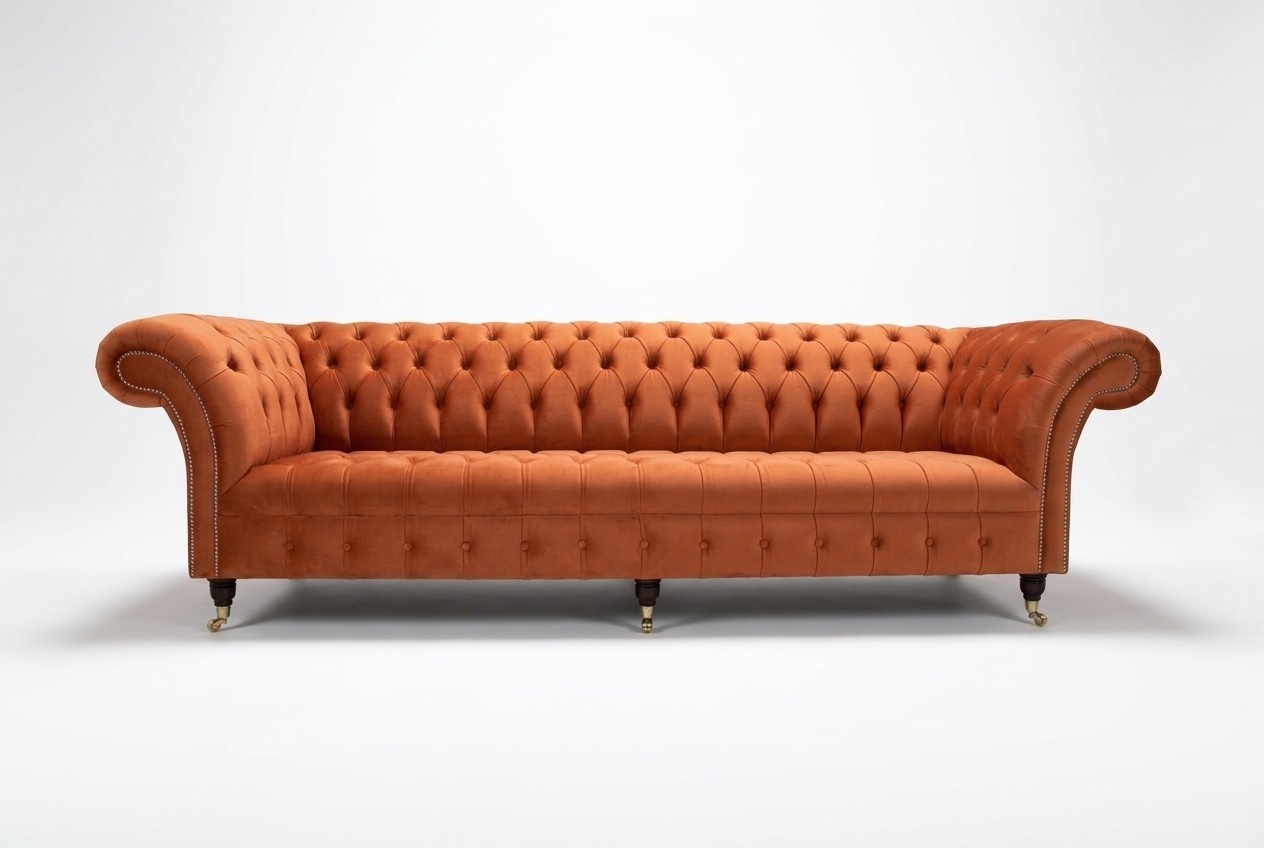 Sofa cushions chesterfield textile sofas design luxury leather sofas 4 seater 265cm