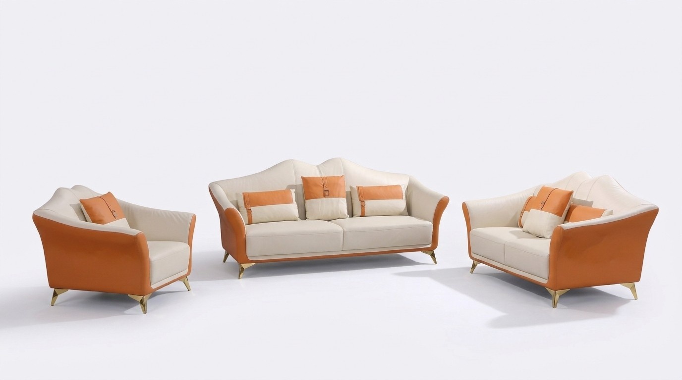 Sofa upholstery leather couch seat complete set modern set 3+2+1 seater group