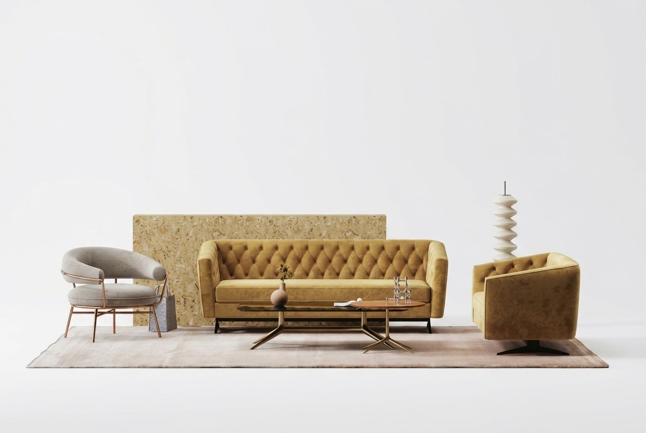 Sofa Upholstery Textile Couch Seat Complete Set Modern Set 3+2