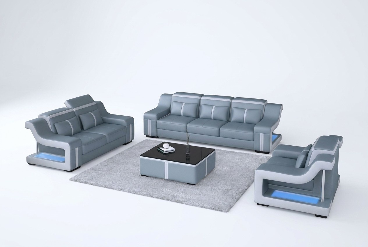 Sofa USB Couch Upholstery 3+2+1 Set Leather Sofas Couch Set Combination New