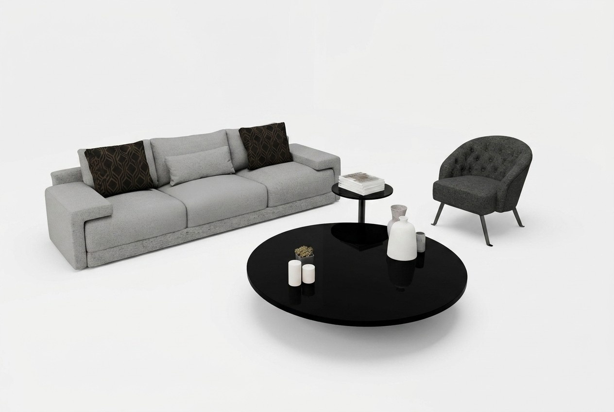 Sofa with armchair in a stylish design, comfort that looks elegant.