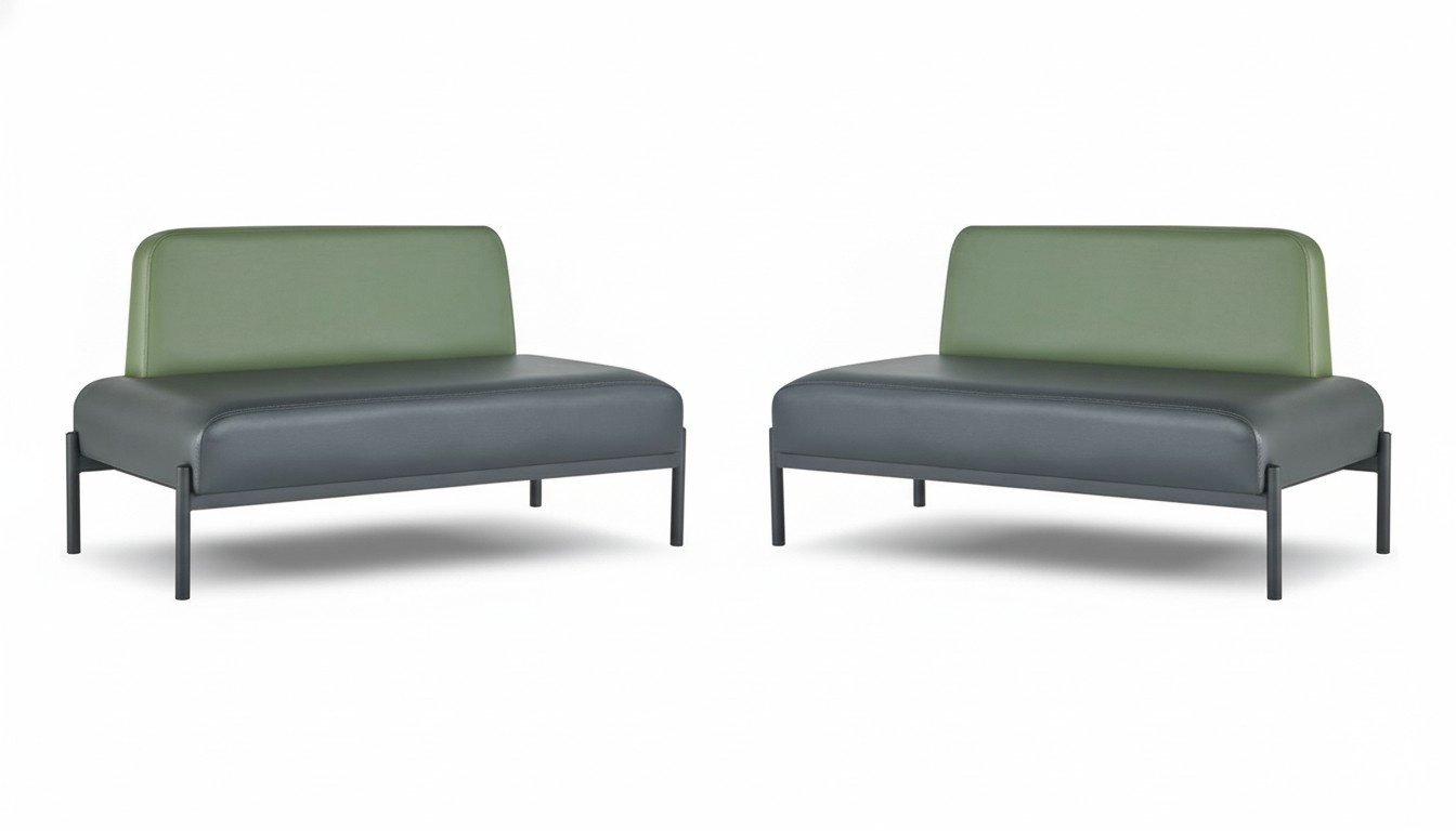 Sofas 2-Seater Black Yellow Leather Sofas Art Deco Stainless Steel Soft Leather