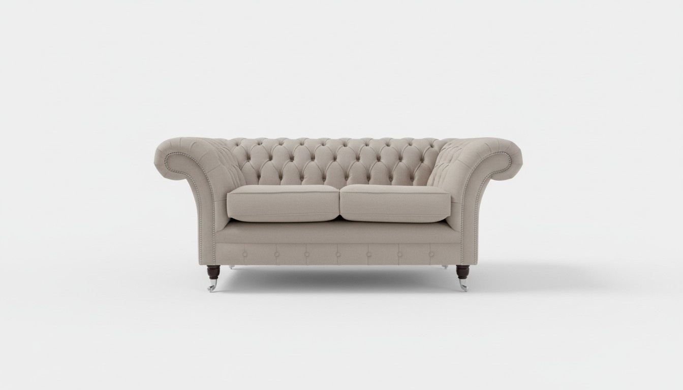 Sofas 2 seater couch upholstery sofa fabric Chesterfield couch set beige new