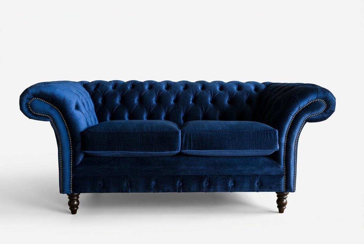 Sofas 2 seater couch upholstery sofa fabric Chesterfield couch set blue new