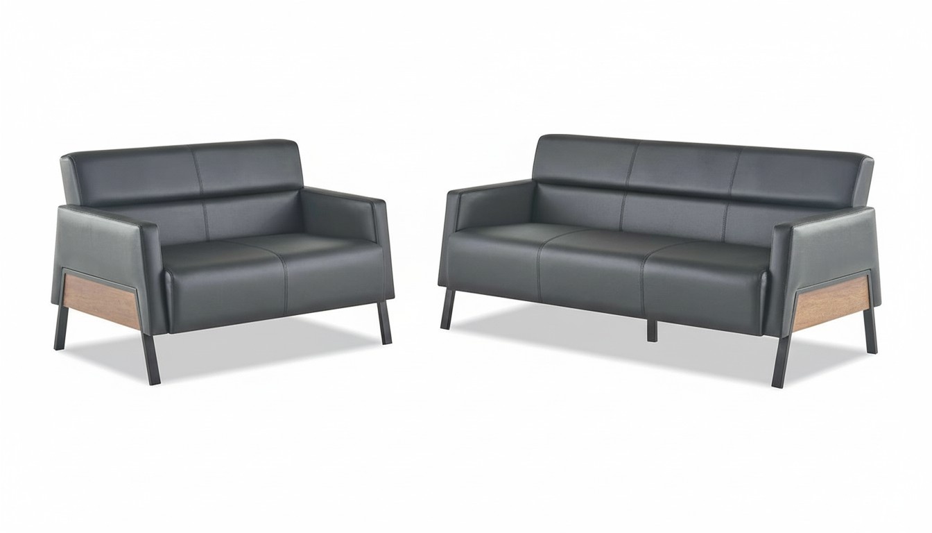 Sofas Seating Furniture 3-Seater 2-Seater Sofas Black Leather Sofas Modern Set