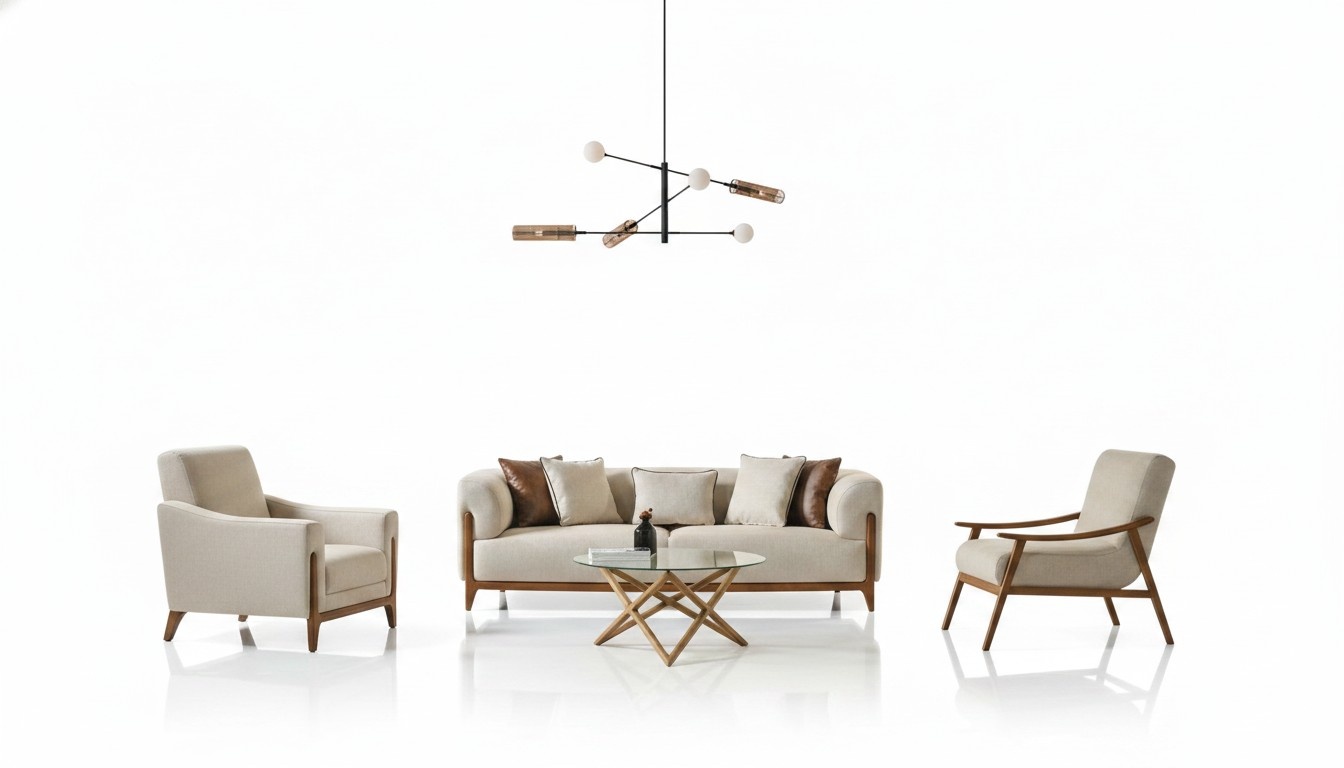 High-quality upholstered sofas, modern armchair, sofa set, three-seater, 2x three-seater.