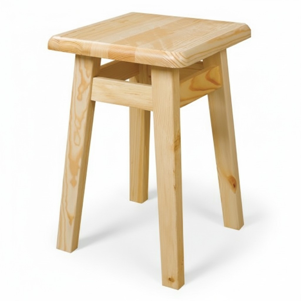 Massive wood seat stool side table natural wood wooden stool dining chair