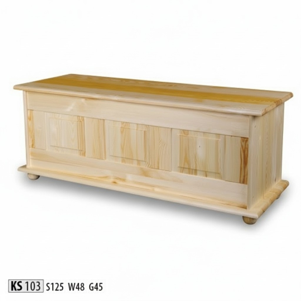 Solid wood storage box wooden crate lid pine handmade box 125x45