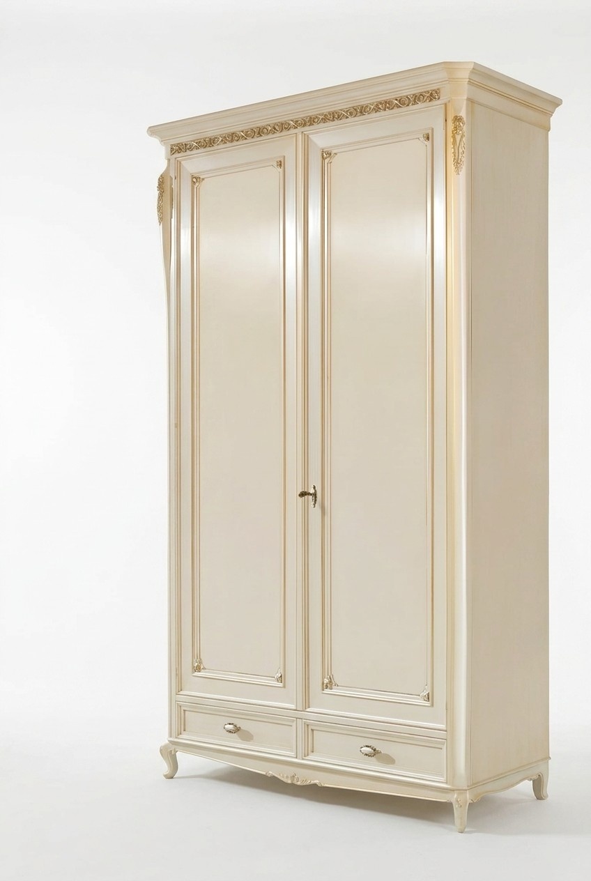 Real wood wardrobe closet Massive bedroom furniture Italy wooden closet
