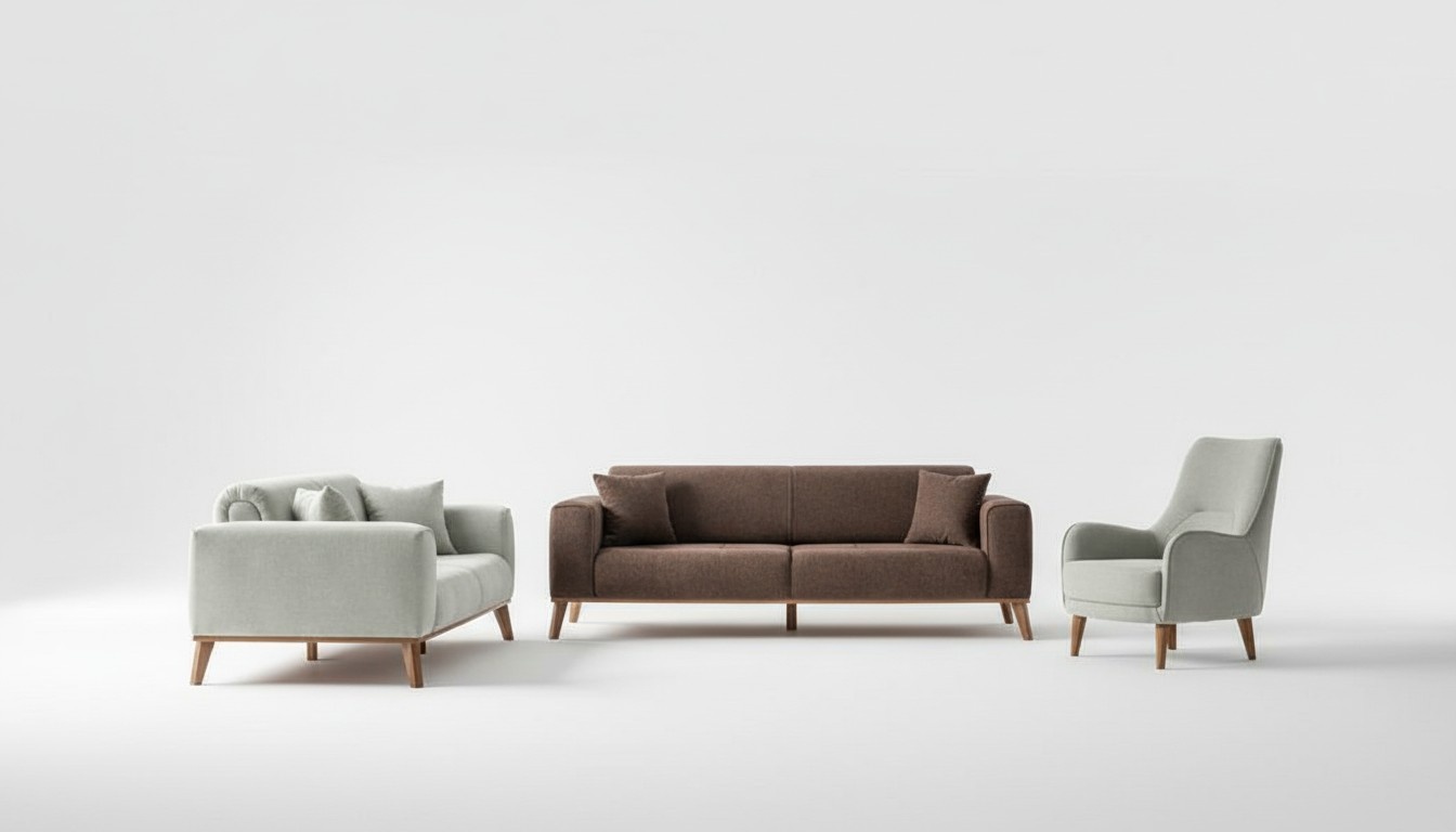 Spacious 3+3+1 sofa set Stylish design seating set couches upholstery