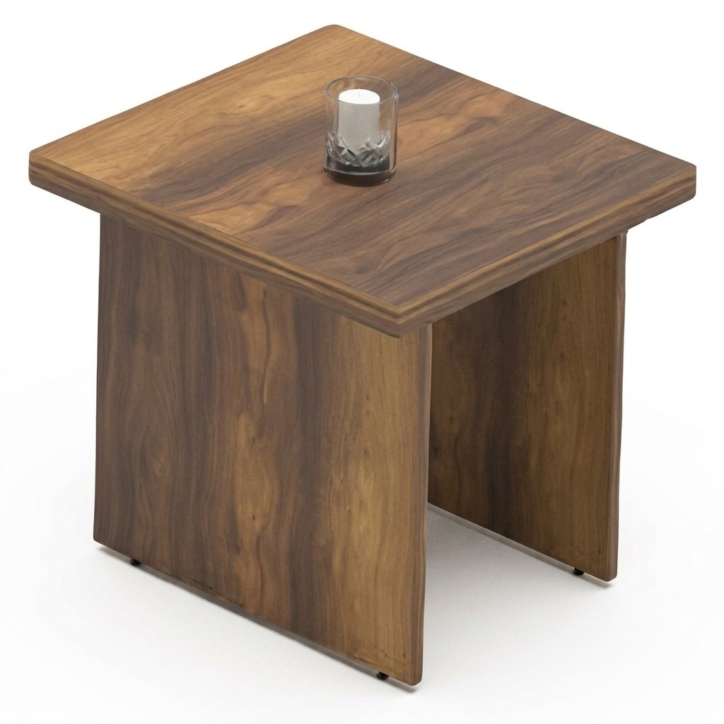 Square coffee table wooden table side table matte office brown
