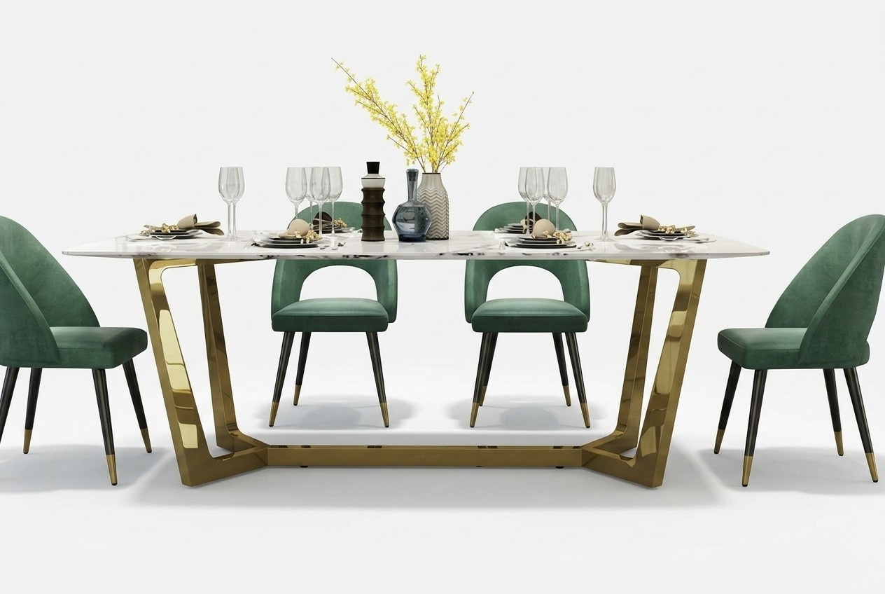 Stainless Steel Table Luxury Tables Modern Dining Room Furniture Dining Tables 140x80cm Metal
