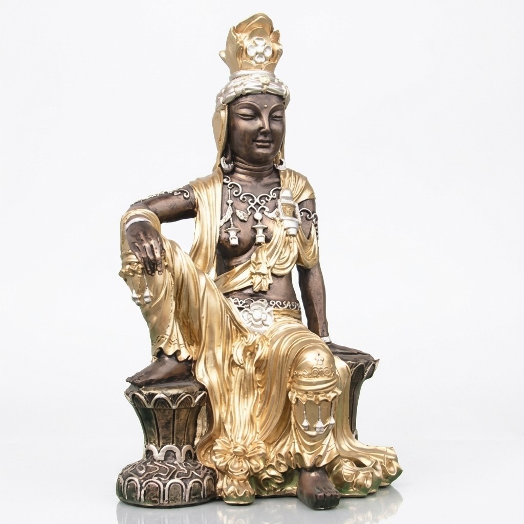 Kwan-Yin Guan Yin Bodhisattva decorative colorful sculpture 65cm