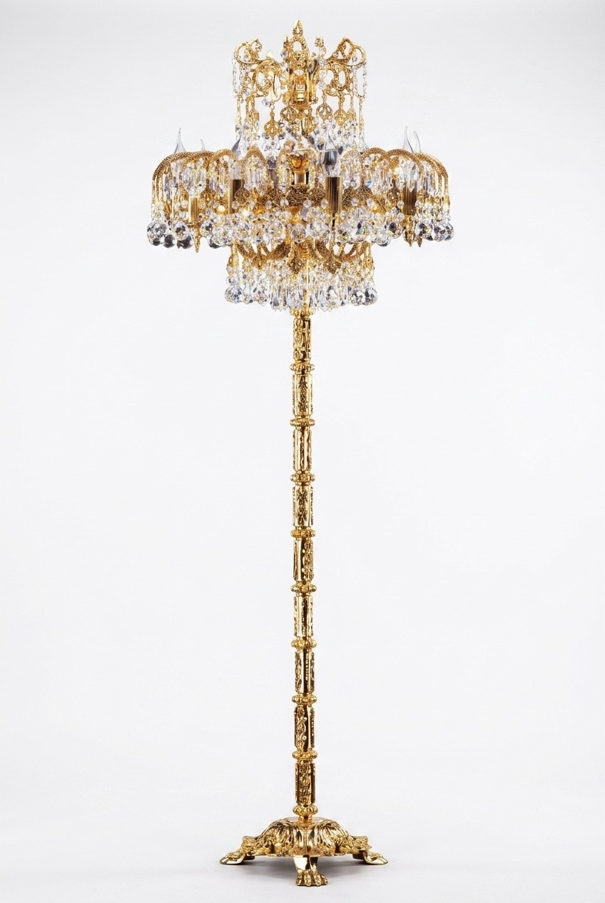 Floor lamp living room luxury reading arm bedroom crystal classic